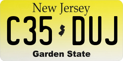 NJ license plate C35DUJ