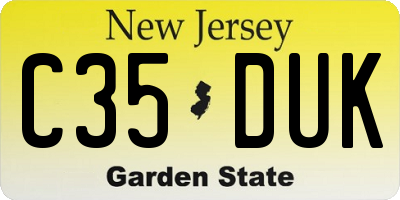 NJ license plate C35DUK