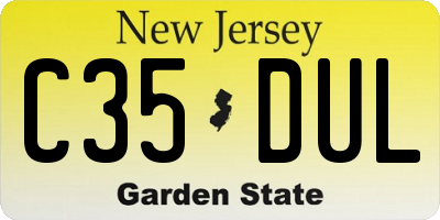 NJ license plate C35DUL