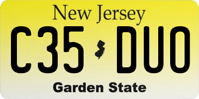 NJ license plate C35DUO