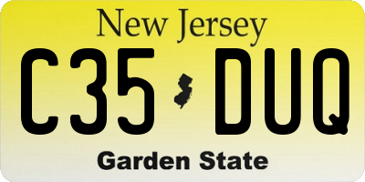 NJ license plate C35DUQ