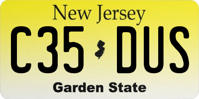 NJ license plate C35DUS