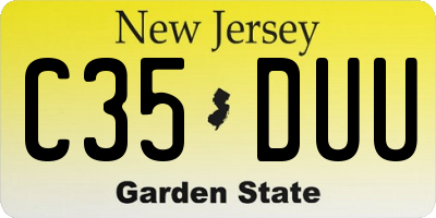 NJ license plate C35DUU