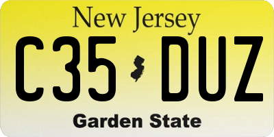 NJ license plate C35DUZ
