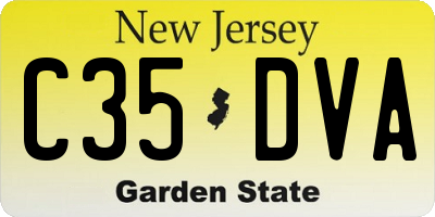NJ license plate C35DVA