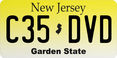 NJ license plate C35DVD