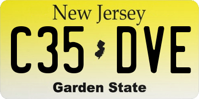 NJ license plate C35DVE