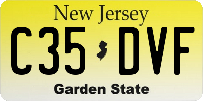 NJ license plate C35DVF