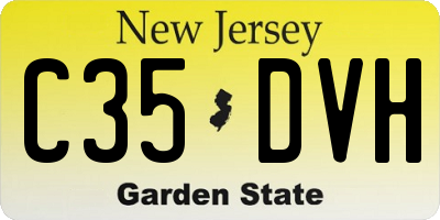 NJ license plate C35DVH