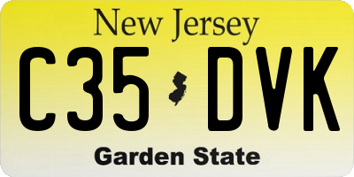 NJ license plate C35DVK
