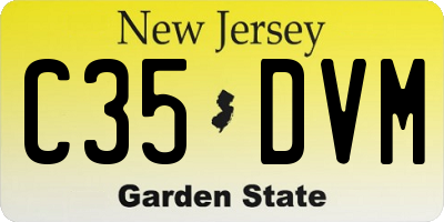 NJ license plate C35DVM