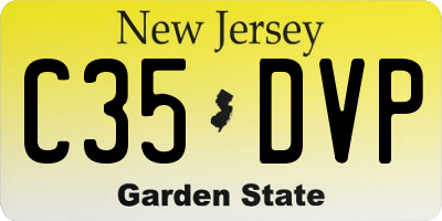NJ license plate C35DVP