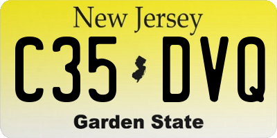 NJ license plate C35DVQ