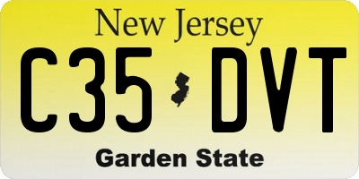 NJ license plate C35DVT