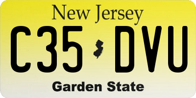 NJ license plate C35DVU
