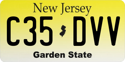 NJ license plate C35DVV