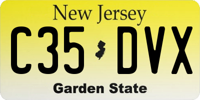 NJ license plate C35DVX
