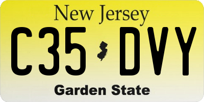 NJ license plate C35DVY