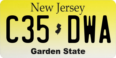 NJ license plate C35DWA