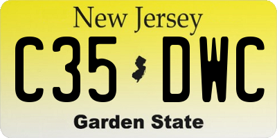 NJ license plate C35DWC