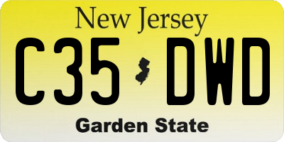 NJ license plate C35DWD