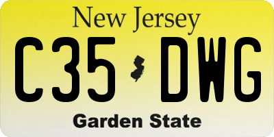 NJ license plate C35DWG