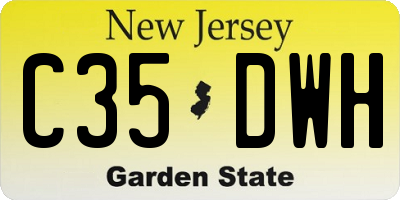 NJ license plate C35DWH