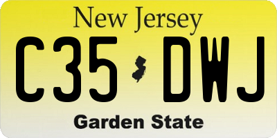 NJ license plate C35DWJ