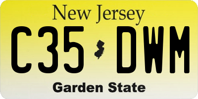NJ license plate C35DWM