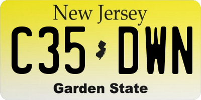 NJ license plate C35DWN