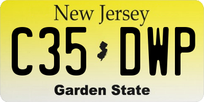 NJ license plate C35DWP