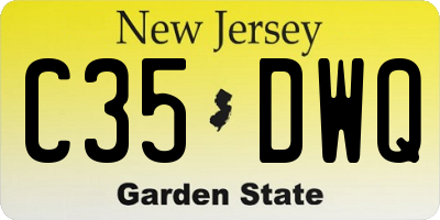 NJ license plate C35DWQ