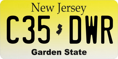 NJ license plate C35DWR