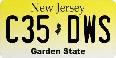 NJ license plate C35DWS