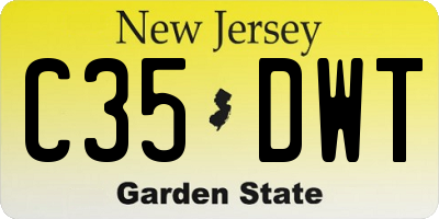 NJ license plate C35DWT