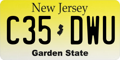 NJ license plate C35DWU
