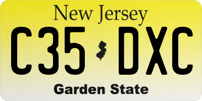 NJ license plate C35DXC