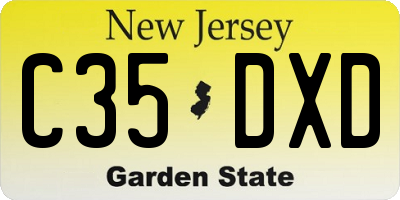 NJ license plate C35DXD