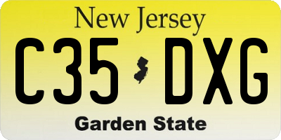 NJ license plate C35DXG