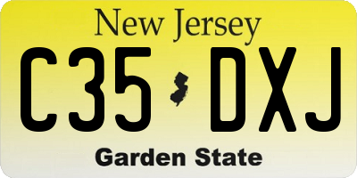 NJ license plate C35DXJ