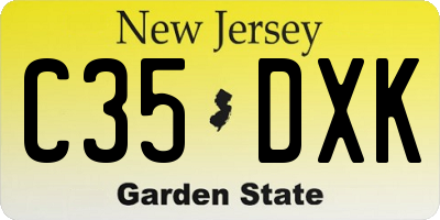 NJ license plate C35DXK