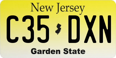 NJ license plate C35DXN