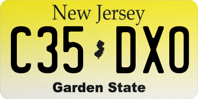NJ license plate C35DXO