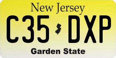 NJ license plate C35DXP