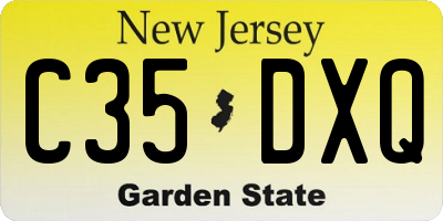 NJ license plate C35DXQ