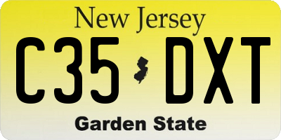 NJ license plate C35DXT