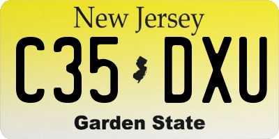 NJ license plate C35DXU