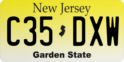 NJ license plate C35DXW