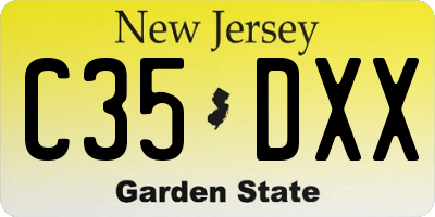 NJ license plate C35DXX
