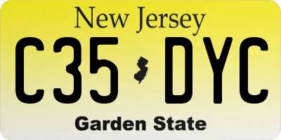 NJ license plate C35DYC